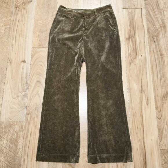 Coldwater Creek Corduroy Pants P6 Womens Fine Wale Pincord Green Velvet Trousers - Picture 4 of 15